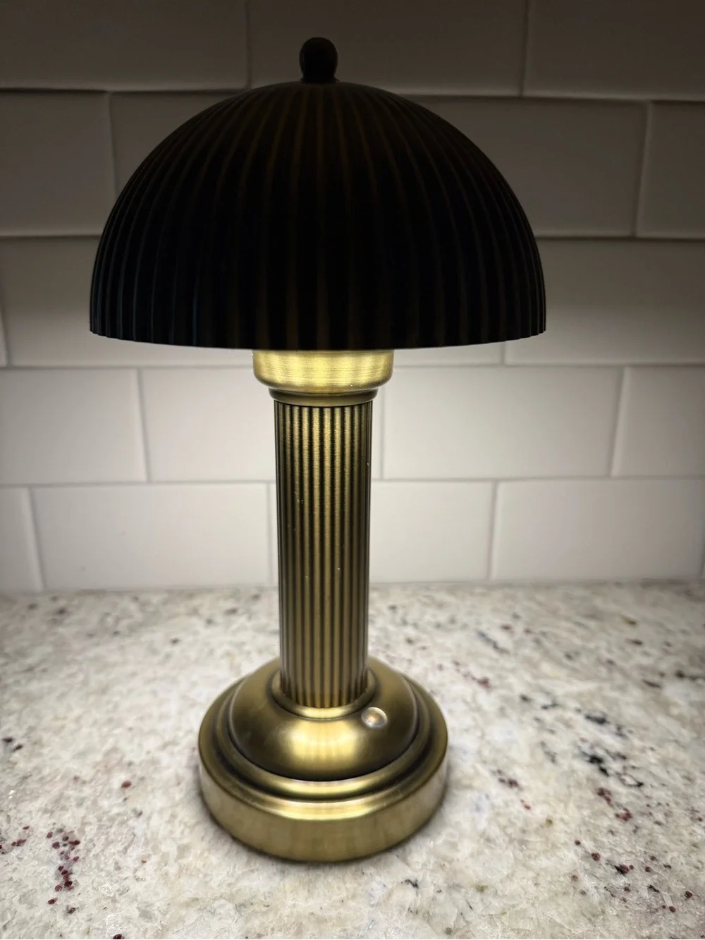 Hearth & Hand 11.5” Fluted Metal Rechargeable Brass Table Lamp - 3 Light Level